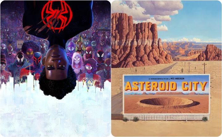 Spider-Verse/ Asteroid City posters. Credits to TextLess posters subreddit. 